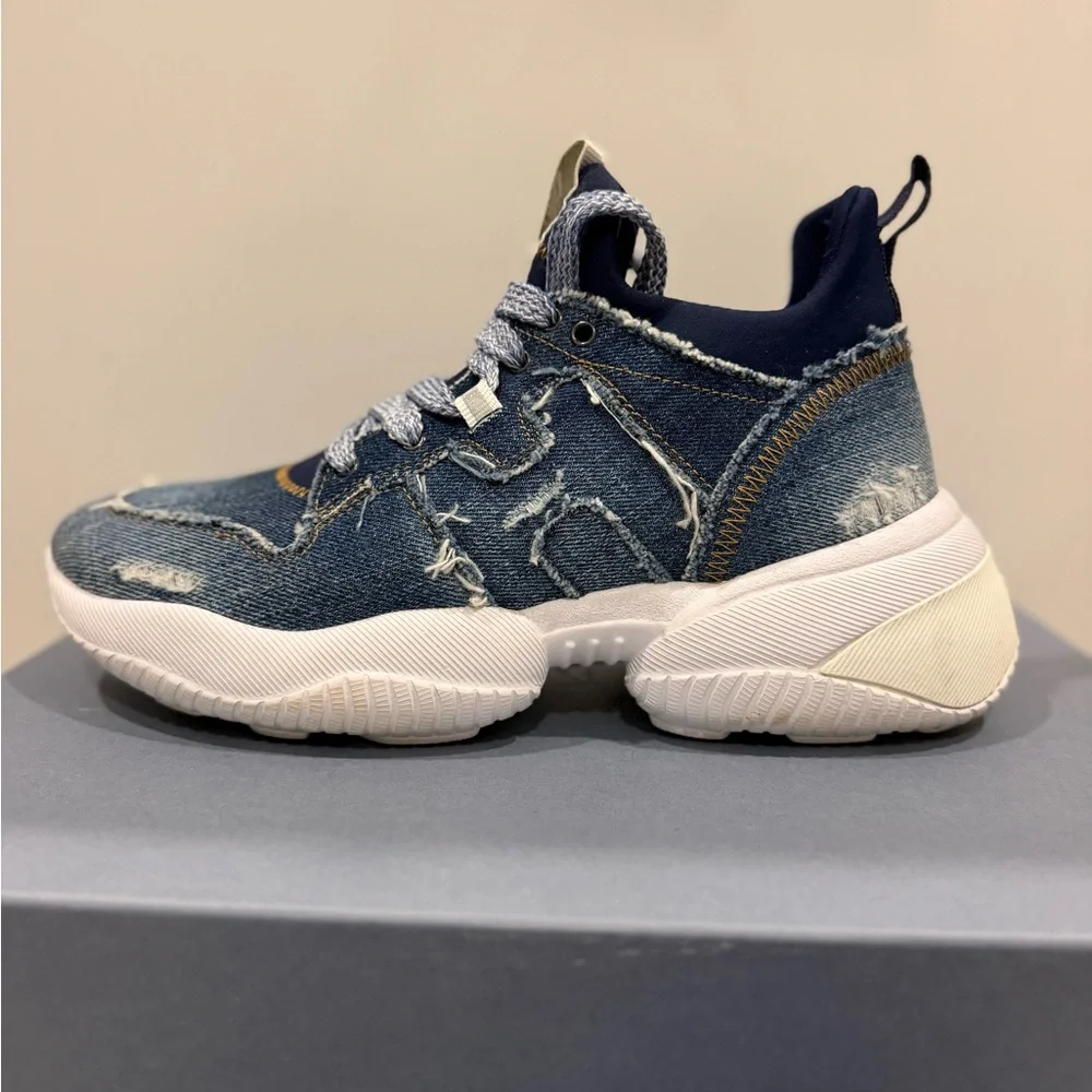 Hogan Frayed Denim Blue Sneakers size 38